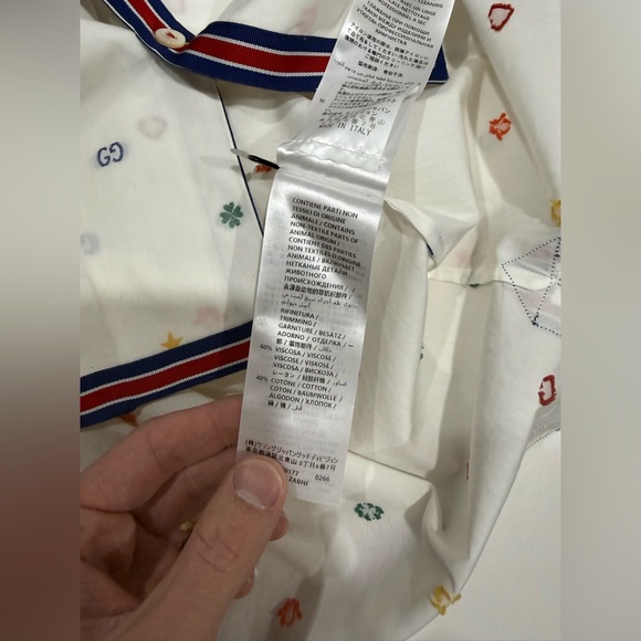 Gucci White Shirt with Multicolor Accents 50IT - Picture 11 of 15